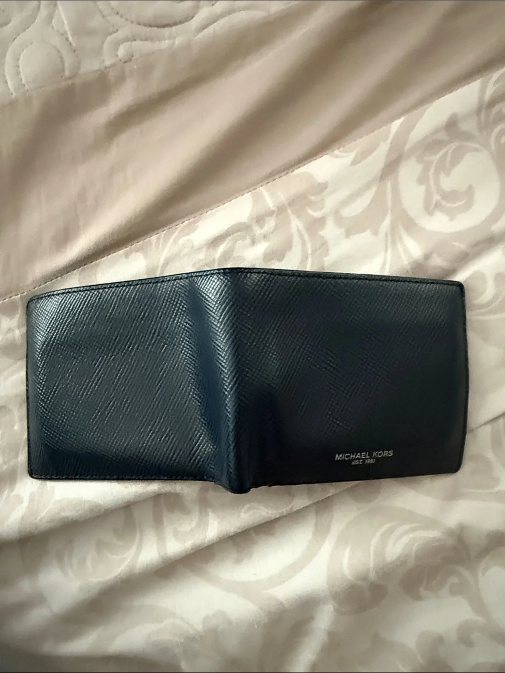 Michael Kors Men's Navy Saffiano Leather Wallet with Logo